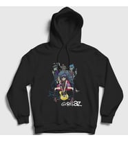 Presmono Unisex Siyah Band Gorillaz Kapüşonlu Sweatshirt 54152tt