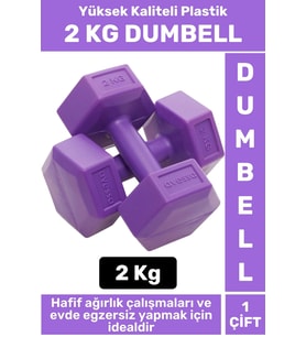 Premium Yüksek Kaliteli Plastik Egzersiz Pilates Isınma Ev Hafif Ağırlık Antrenman 2 x 2 KG Dambıl