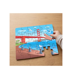 Deniz - Köprü - Martı Tasarımlı 24 Parça Ahşap Çocuk Puzzle MPK0126