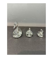 Dekoratif Kristal Cam Üçlü Kuğu Gümüş