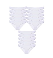 Giyim 15 Adet Süper Eko Set Likralı Kadın Slip Külot Beyaz