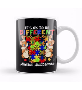 It s OK To Be Different Autism Awareness Bunnies Kupa Bardak Porselen