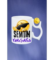 Semtin Yakışıklısı Baskılı Smile Emoji Toplu Kupa Bardak Çay Kahve Fincanı
