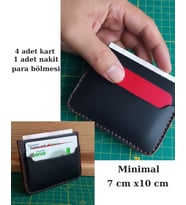 EL YAPIMI HAKİKİ DERİ MİNİMAL ERKEK KARTLIK