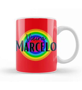 Marcelo Vieira   Vintage Retro Rainbow Style Kupa Bardak Porselen