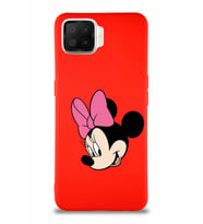 Oppo A73 Soft Premier Kapak Minnie Mouse-B Tasarımlı Silikon Kılıf - Kırmızı (Şeffaf)