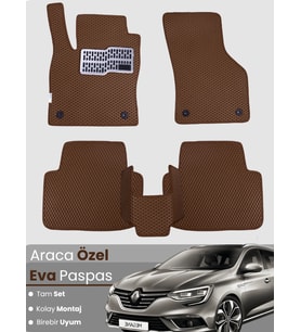 Renault Megane 4 Hatchback (2016-2025) Uyumlu EVA Paspas Tam Set–Araca Özel Tasarım,Kolay Montaj