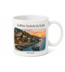 İnebolu Karadeniz Sahili Kastamonu Hatırası Porselen Kupa Bardak Hediye