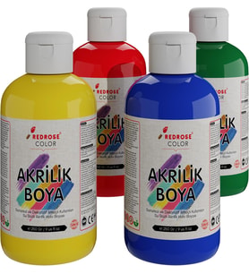 Ana Renkler Akrilik Boya 4'lü Set 4x250gr