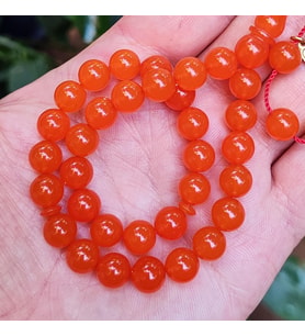 8 mm Ayhan Turan Usta İşçilikli Turuncu Zar Kehribar Tesbih