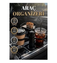 Araç İçi Çift Bardaklıklı Çok Amaçlı Organizer – İçecek ve Eşya Tutucu