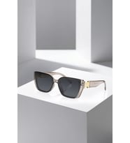 Polo Air UV400 Korumalı Çiçek Desenli Çerçeve Zarif Gold Detaylı Sap Kadın Güneş Gözlüğü Şeffaf Füme Renk PLG-2131C3
