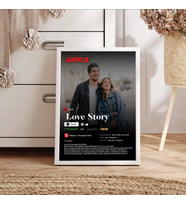 LOVEFLİX  ÖZEL TASARIM TARİHLİ FOTOĞRAFLI SİYAH FOTOĞRAF ÇERÇEVESİ 21X30