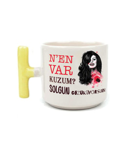Nen Var Kuzum? Baskılı Sarı Kulplu T Kupa