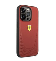 Apple iPhone 14 Pro Kılıf Ferrari Deri Delikli Dizayn Kapak