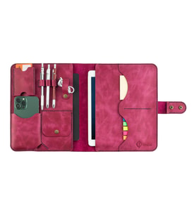Twingold Kişiye Özel %100 Deri Rainbow iPad Organizer 7.9" Fuşya (Fuşya)