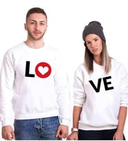 Tshirthane Lo Ve Kalp Sevgili Kombinleri Sweatshirt Kombini (Tek Ürün Fiyatıdır.)