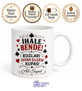Batak Masasında Koz Sayıcısına İhale Bende Esprili Kupa Bardak Hediye