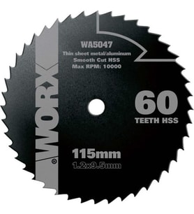 Worx WA5047 115X9,5MM Alüminyum, Pvc, Sac Kesme, Daire Testere Bıçağı