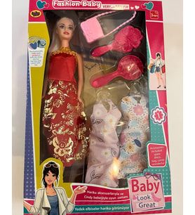Anlily Oyuncak Bebek 2 Yedek Elbiseli 30 Cm Model Bebek K (Çok Renkli)