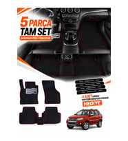 e-biz FORD ECOSPORT (2013-2022) Uyumlu EVA Oto Paspas Metal Topukluklu Havuzlu 5 Parça Siyah-Bordo