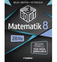 TUDEM YAYINLARI 8.SINIF LGS 3 BOYUT MATEMATİK BECERİ TEMELLİ SORULAR 28 FÖY