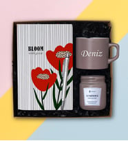 Kişiye Özel  Nescafe Fincanı, Tükenmez Kalem- Cam Mum, Defter