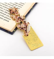 Kestane Çiçekleri ve Kelebekler Altın Rengi Metal Kitap Ayracı Ayraç AY106