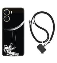 Vivo Y16 Kılıf Resimli Boyun Askılı İpli Desenli Silikon Series Astronot 519