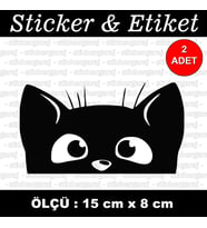 kedi bagaj etiket sticker - 2 adet çıkartma araba motosiklet kask atv tablet pc buzdolabı otomobil bilgisayar uyumlu