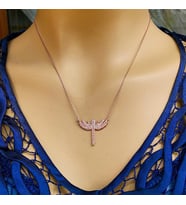 Rose Kaplama Mikail Kanatı Gümüş Kolye (Karışık)