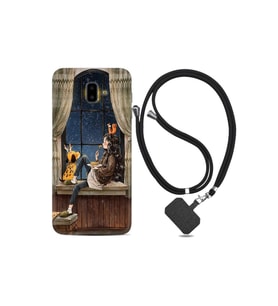 Galaxy J6 Plus Uyumlu Kılıf Desenli Silikon Ipli Boyun Askılı Ananas Camera Glass 1358