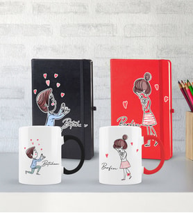 BK Gift Kişiye Özel Sevgili Temalı 2’li Defter Kupa Hediye Seti, Sevgiliye Hediye, Sevgililer Günü Hediyesi-9