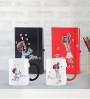 BK Gift Kişiye Özel Sevgili Temalı 2’li Defter Kupa Hediye Seti, Sevgiliye Hediye, Sevgililer Günü Hediyesi-9