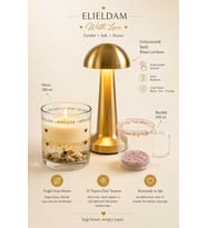 Sevgiliye Hediye, Doğum Günü, Özel Gün Hediyesi Dokunmatik Masa Lambası, Soya Wax Mum ve Cam Kupa Hediye Seti