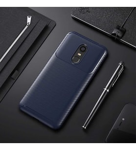 Xiaomi Redmi 5 Plus Kılıf Esnek Soft Karbon Tasarım Legion Serisi (Lacivert)