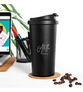 İsim ve Tarihli Çelik Termos Mug 500ml (Siyah)