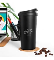 İsim ve Tarihli Çelik Termos Mug 500ml (Siyah)