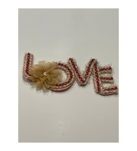 21x8 LOVE  kabartma gül aplike