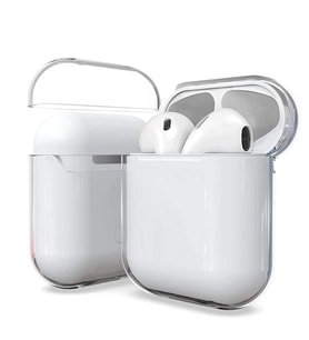 Apple Airpods Uyumlu Kılıf Şeffaf Sert Kristal Zore Airbag 14 Kılıf (Renksiz)