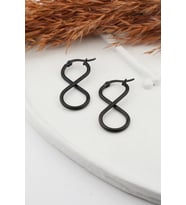 Kadın 316L Paslanmaz Çelik Basic Geometrik 3.5 cm Sonsuzluk Model Klipsli Küpe