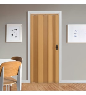 Faran Dekorasyon 102 x 230 Meşe Renk Camsız Pvc Akordiyon Katlanır Kapı - FRNAKMODEL-119
