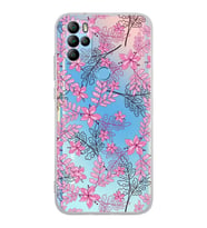 PrintiFy General Mobile GM 21 Pro Uyumlu Kamera Korumalı Floral Pembe Tasarımlı Şeffaf  Kılıf