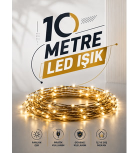 10 Metre Led Işık Gün Işığı Her Ortama Uygun Ampüllü