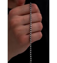 Erkek Gümüş Bileklik - 3mm Pullu Arnavut Zinciri Gümüş Bileklik 54235236456314