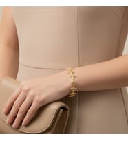 STİL İNCİSİ/XUPING JEWELRY YELPAZE MODEL ZİRKON TAŞLI BİLEKLİK (Altın Rengi)