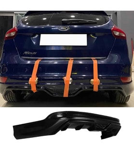 Ford Focus 3.5 HB Arka Ek Difüzör Siyah Plastik 2015 2016 2017 2018 Arka-difizör-bodykit-ek-karlık