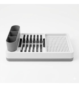 DEİNHAUS Tezgah Üstü Bulaşık Kurutmalık, Çok Bölmeli Tabak ve Bardak Düzenleyici, Kaşıklıklı Mutfak Organizer 42 cm
