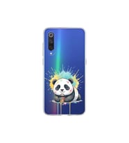 Xiaomi Mi 9 ile Uyumlu Splash Panda Tasarımlı Şeffaf Silikon Kılıf
