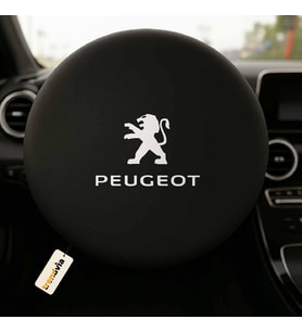 Peugeot Marka Araba Direksiyon Kılıfı Siyah  Direksiyon Koruyucu Penye Kumaş Kaplama